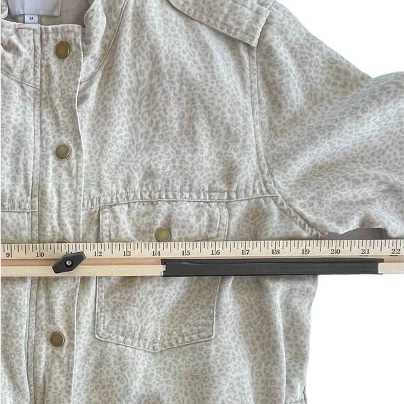 Rails Collins White Beige Jacket Mini Cheetah Print Size Medium Drawstring Waist - Picture 10 of 12